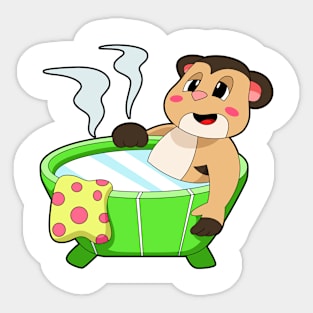 Meerkat at Bathing in Bathtub Sticker